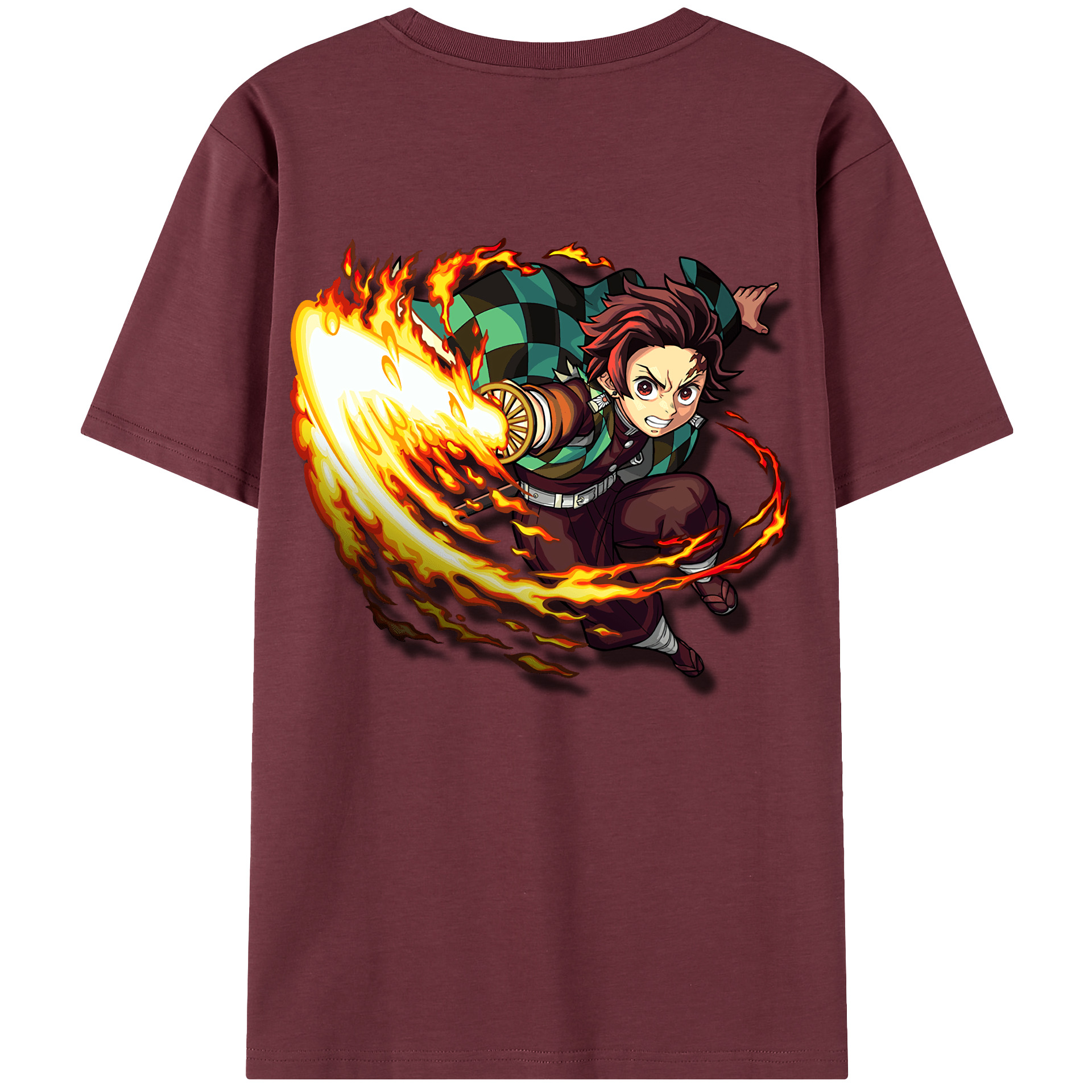 （画像用） 鬼滅の刃 竈門 炭治郎／かまど たんじろう Kamado Tanjirou 綿100％半袖Tシャツ（背面プリント）